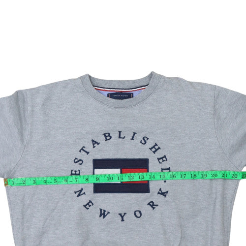 Tommy Hilfiger Womens Grey Sweatshirt Size M Crew Neck Logo Design