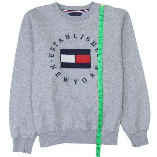 Tommy Hilfiger Womens Grey Sweatshirt Size M Crew Neck Logo Design