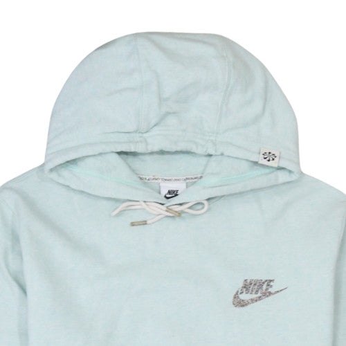 Nike Womens Light Blue Pullover Hoodie Small Cotton Blend