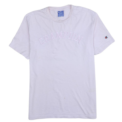 Champion Womens White Embroidered Logo T-Shirt Size M