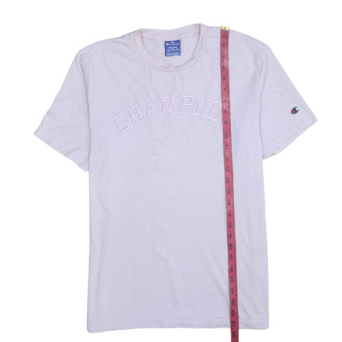 Champion Womens White Embroidered Logo T-Shirt Size M