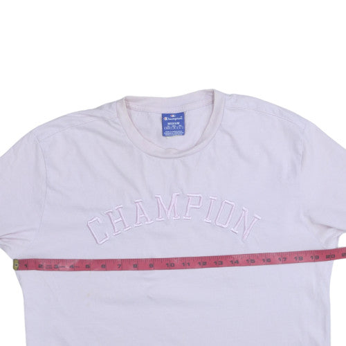 Champion Womens White Embroidered Logo T-Shirt Size M