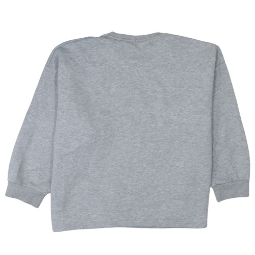 Boohoo Womens Grey Crew Neck Official Logo Sweatshirt Size 12