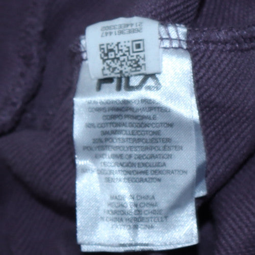 Fila Women Purple Crew Neck Sweatshirt S Logo Cotton Blend Casual