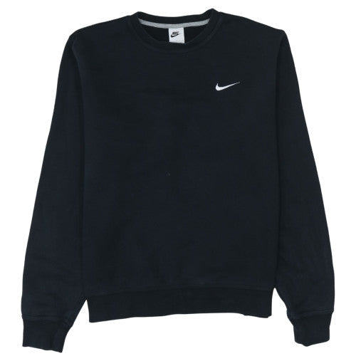 Nike Women's Black Pullover Sweatshirt L Fleece Crew Neck Logo