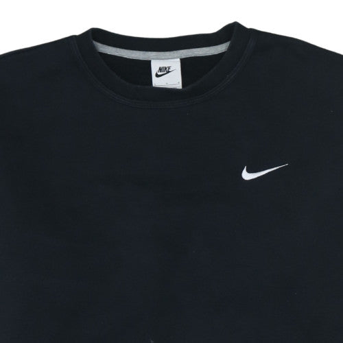 Nike Women's Black Pullover Sweatshirt L Fleece Crew Neck Logo