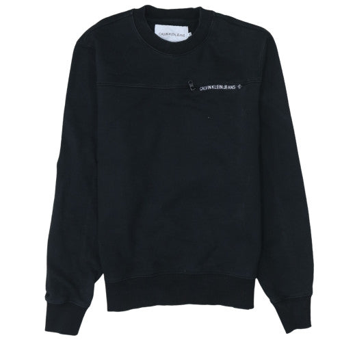 Calvin Klein Jeans Men's Black Crew Neck Pullover Sweatshirt Size S