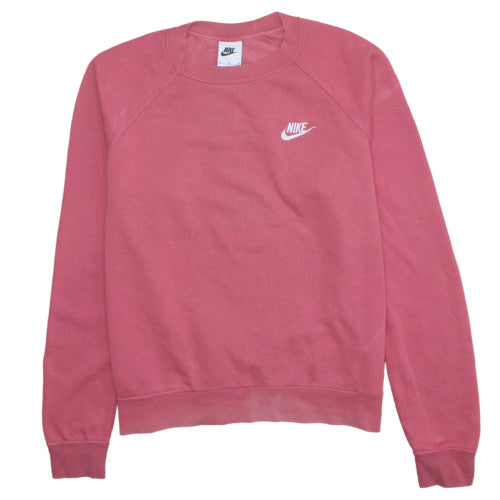 Nike Womens Pink Crew Neck Pullover Sweatshirt Size M Cotton Blend