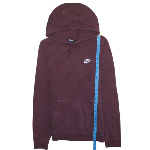 Nike Men's Maroon Pullover Hoodie XS Cotton Blend Logo Sweatshirt