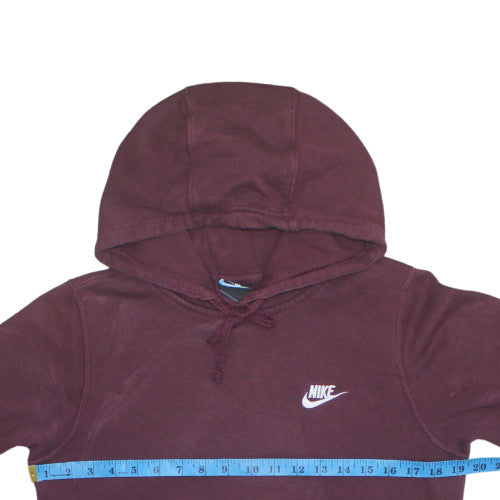 Nike Men's Maroon Pullover Hoodie XS Cotton Blend Logo Sweatshirt