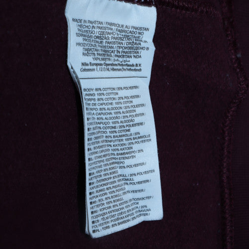 Nike Men's Maroon Pullover Hoodie XS Cotton Blend Logo Sweatshirt