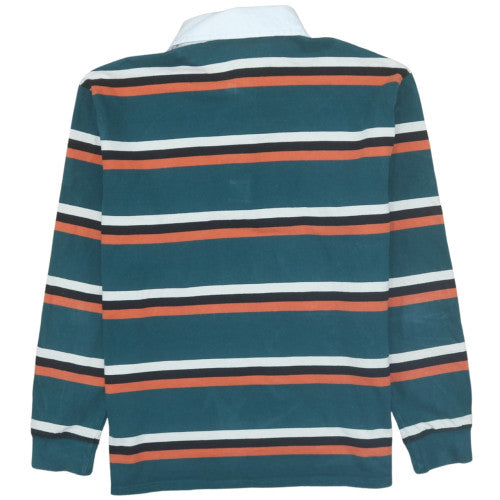 Zara Men's Multicoloured Striped Collared Henley Sweatshirt M