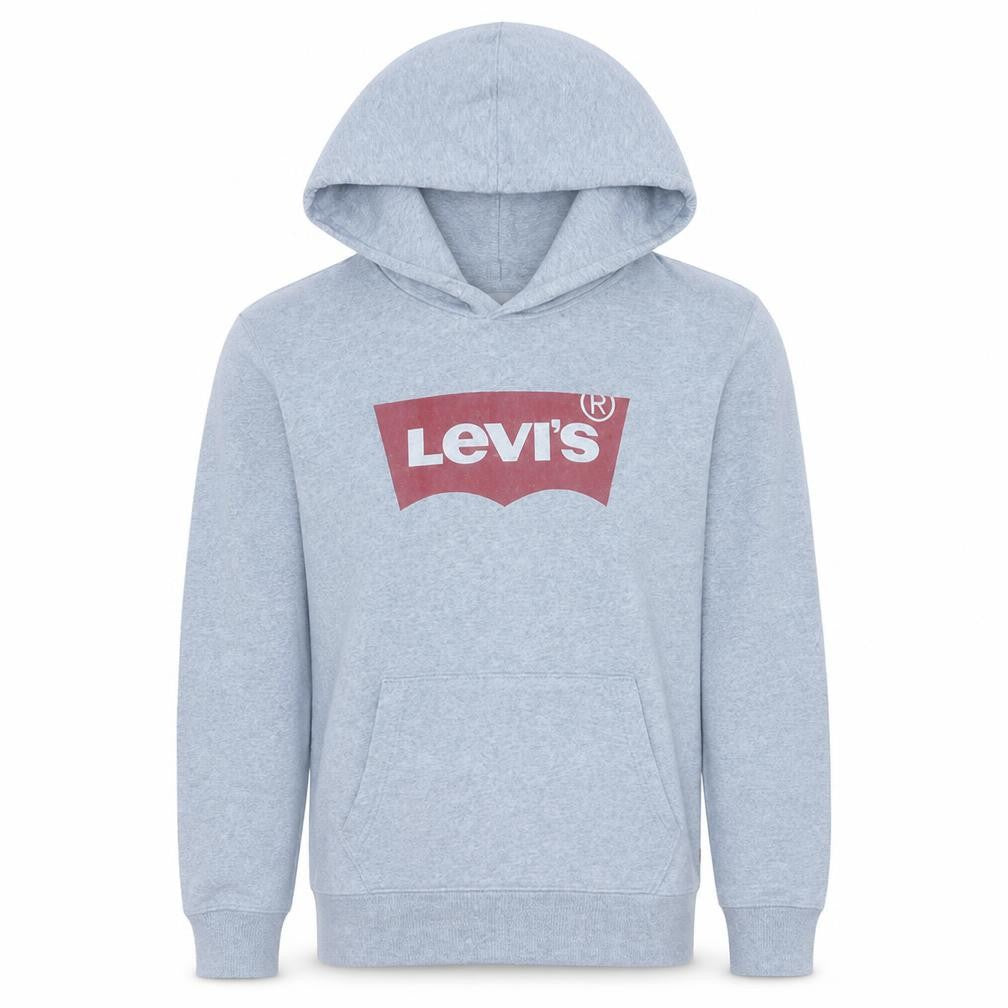 Front view of Levi's men’s grey small pullover hoodie with logo