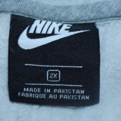 Nike Women’s Grey Pullover Sweatshirt 2XL Crew Neck Logo Cotton Blend
