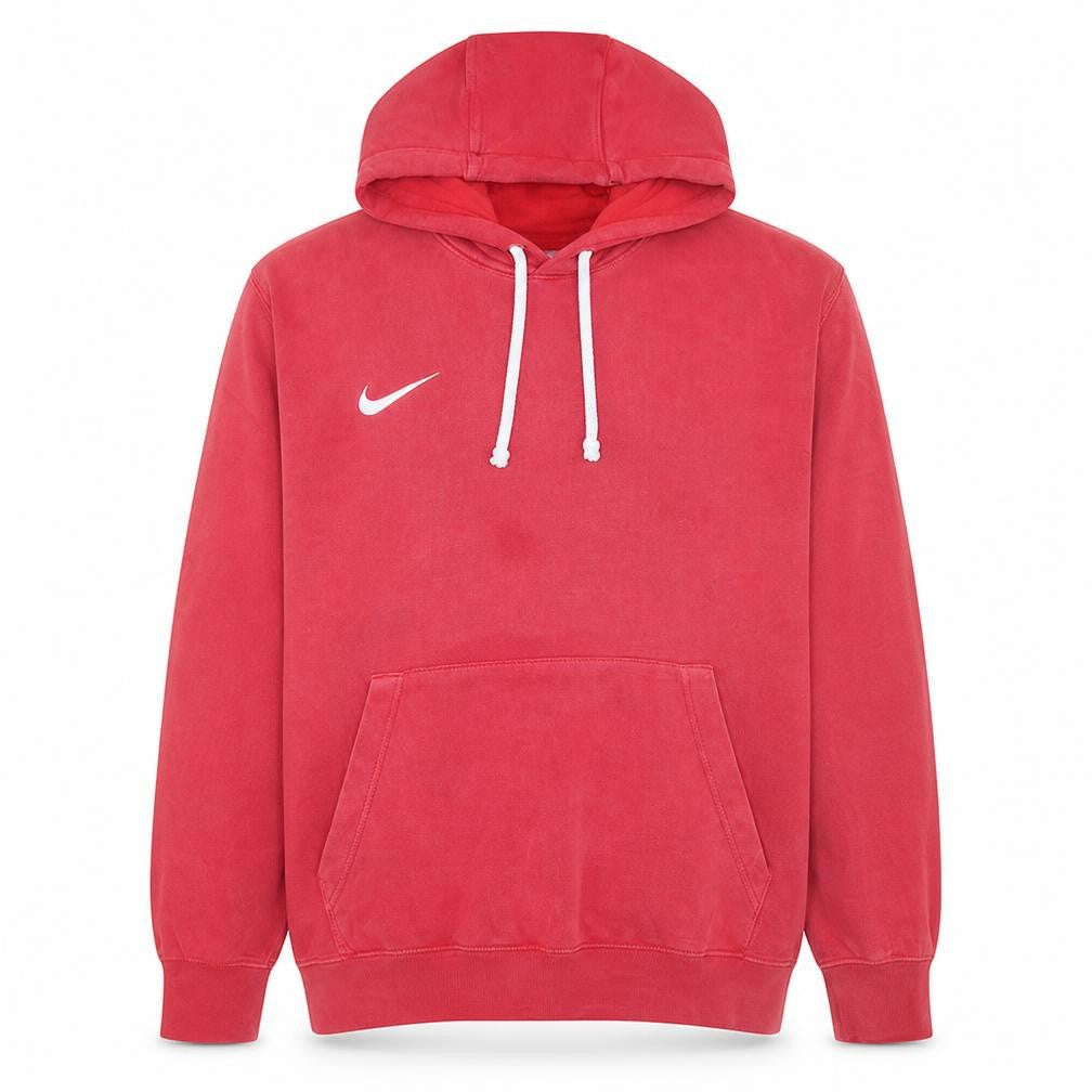 Front view of Nike Men's Red XL Pullover Hoodie with Logo and Kangaroo Pocket
