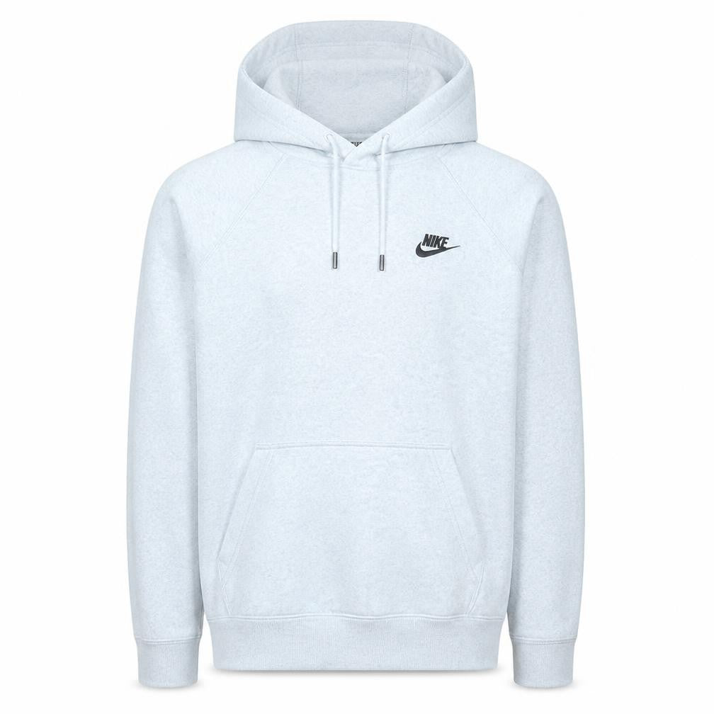 Front view of Nike Men's White XS Pullover Hoodie Sweatshirt with Logo