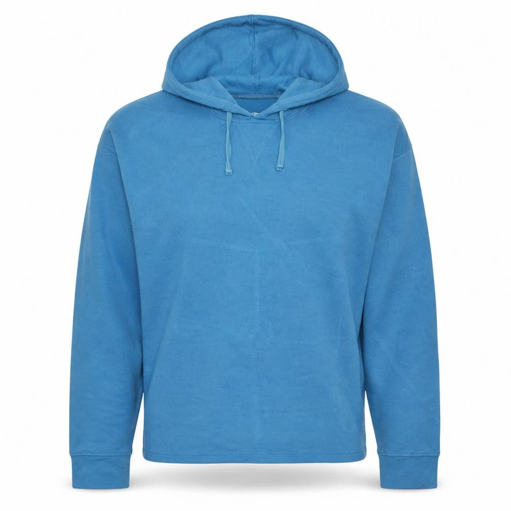 Front view of Nike Women Blue Dri-FIT Pullover Hoodie, size M, Yoga Sweatshirt