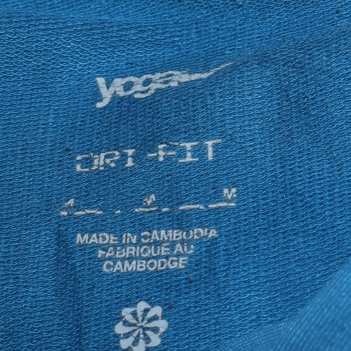 Nike Women Blue Dri-FIT Pullover Hoodie Size M Yoga Sweatshirt