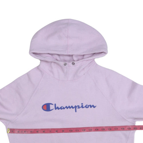Champion Womens Pink Pullover Hoodie Small Logo Graphic Casual