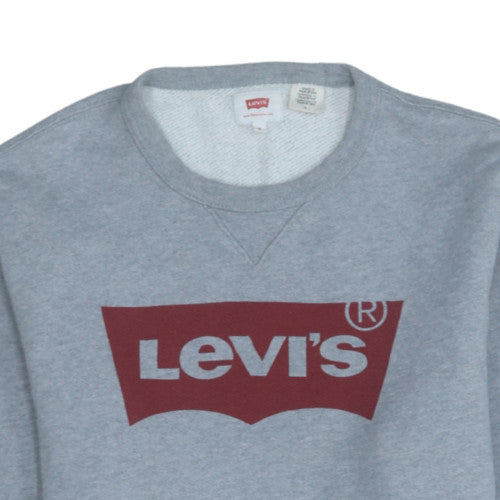 Levi's Men's Grey Logo Crew Neck Sweatshirt Size M
