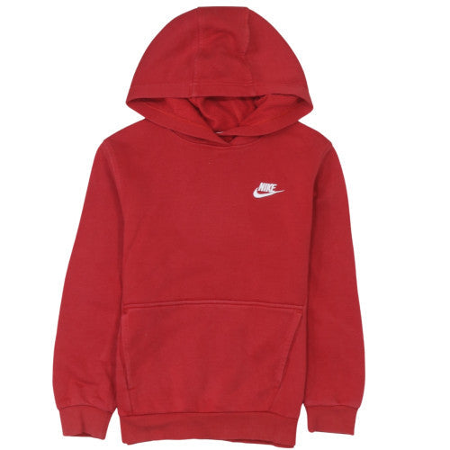 Nike Boys Red Pullover Hoodie Sweatshirt M 13-14 Years Fleece Logo