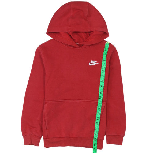 Nike Boys Red Pullover Hoodie Sweatshirt M 13-14 Years Fleece Logo