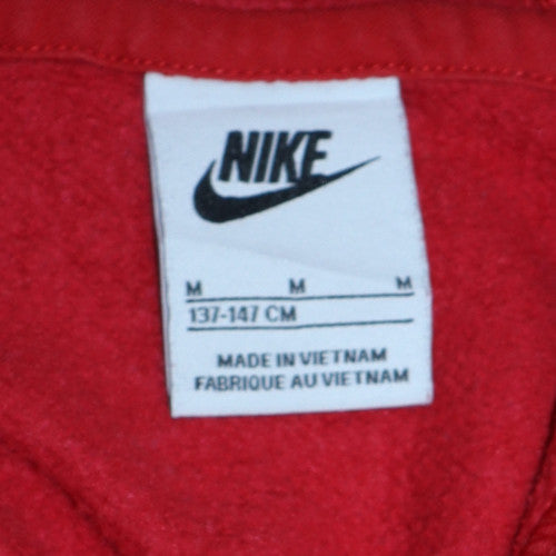 Nike Boys Red Pullover Hoodie Sweatshirt M 13-14 Years Fleece Logo