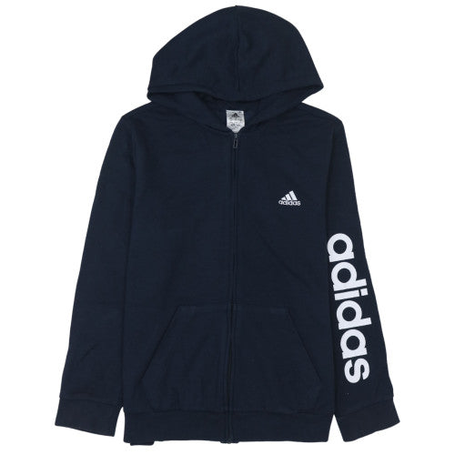 Adidas Womens Navy Blue Full Zip Hoodie XL Relaxed Fit Cotton Blend