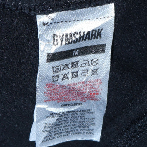 Gymshark Men’s Black Pullover Hoodie M Regular Fit Fleece Logo