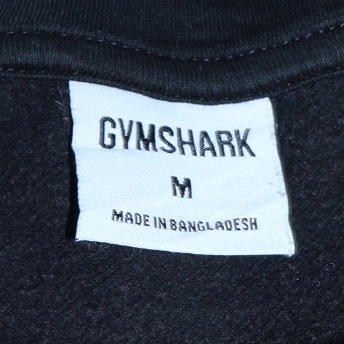Gymshark Men’s Black Pullover Hoodie M Regular Fit Fleece Logo
