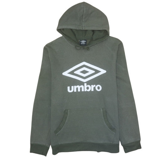 Umbro Men's Green Pullover Hoodie Size L Logo Fleece Sweatshirt