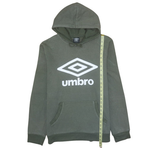 Umbro Men's Green Pullover Hoodie Size L Logo Fleece Sweatshirt