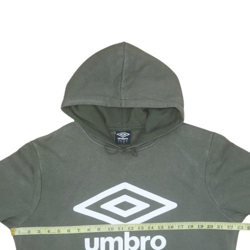 Umbro Men's Green Pullover Hoodie Size L Logo Fleece Sweatshirt