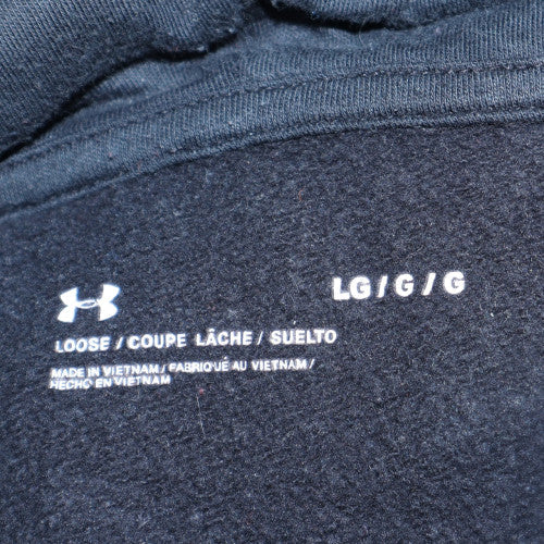 Under Armour Men’s Black Pullover Hoodie L Relaxed Fit Fleece Sweatshirt