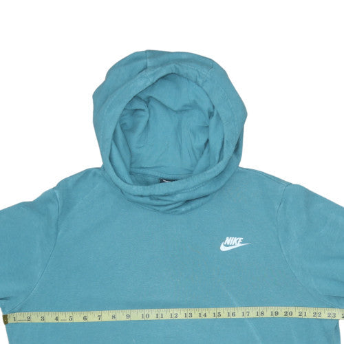 Nike Womens Blue Pullover Hoodie Size L Cotton Blend Casual