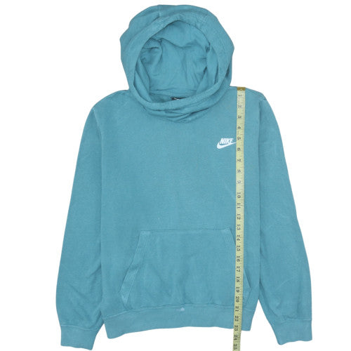 Nike Womens Blue Pullover Hoodie Size L Cotton Blend Casual