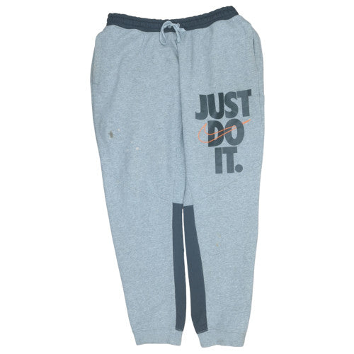 Nike Mens Grey Jogger Sweatpants L Fleece Activewear Tapered Fit