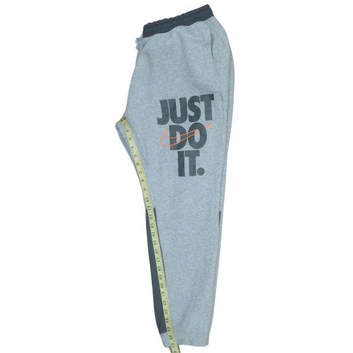 Nike Mens Grey Jogger Sweatpants L Fleece Activewear Tapered Fit