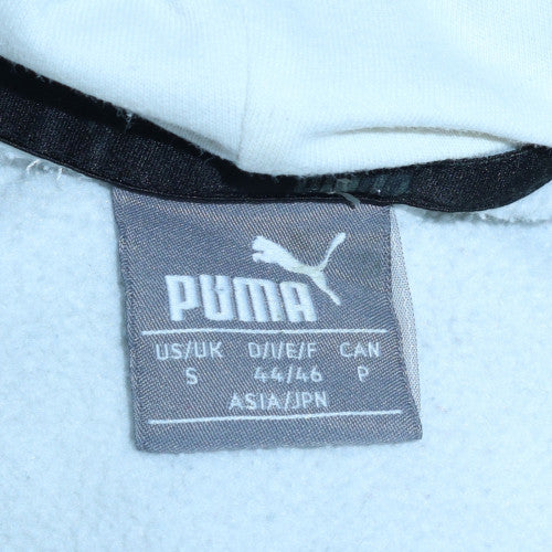 Puma Men's White Small Pullover Hoodie with Logo Print