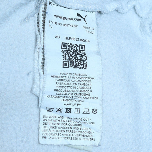 Puma Men's White Small Pullover Hoodie with Logo Print