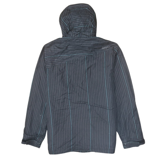 Quiksilver Men's Black Striped Hooded Parka Jacket Size S