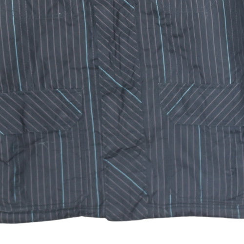 Quiksilver Men's Black Striped Hooded Parka Jacket Size S