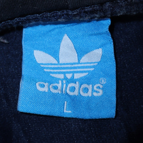 Adidas Womens Navy Blue Full Zip Hoodie Size L with Pink Trim