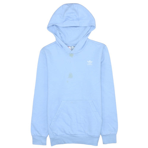 Adidas Girls Blue Pullover Hoodie Size 14 Years Fleece Logo Hooded Sweatshirt