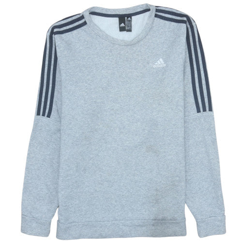 Adidas Mens Grey Crew Neck Pullover Sweatshirt Size M Regular Fit