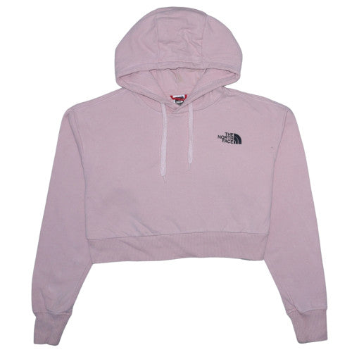 The North Face Womens Pink Crop Pullover Hoodie Size S Cotton Blend