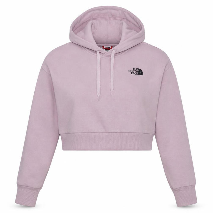 The North Face Womens Pink Crop Pullover Hoodie Size S Cotton Blend