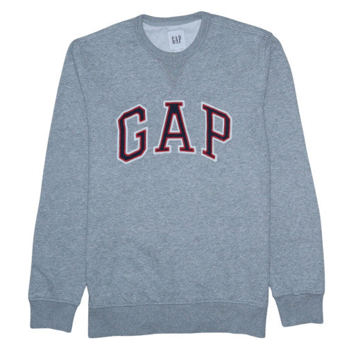 GAP Men's Grey Crew Neck Logo Pullover Sweatshirt Size S
