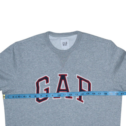 GAP Men's Grey Crew Neck Logo Pullover Sweatshirt Size S