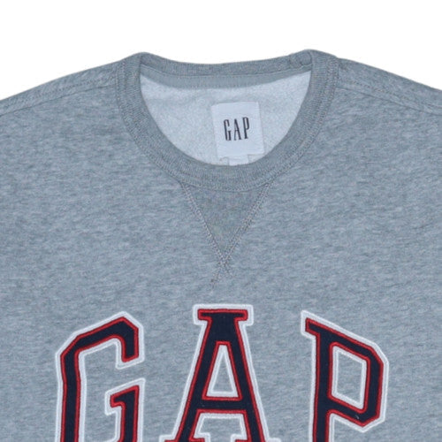 GAP Men's Grey Crew Neck Logo Pullover Sweatshirt Size S